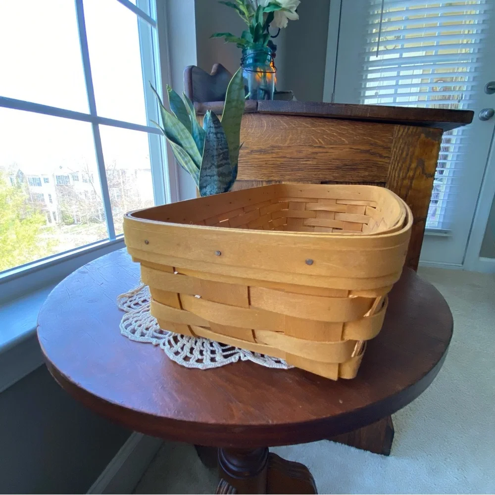 Longaberger Bread Basket Elegant Brown Woven Basket Large Circa 1999